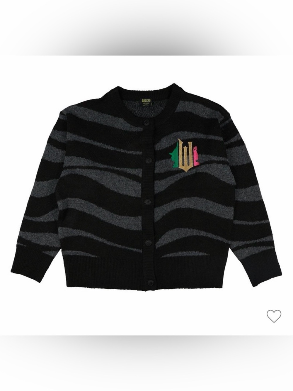 NWT Wicked Black & Gray Striped Knit Cardigan Sweater